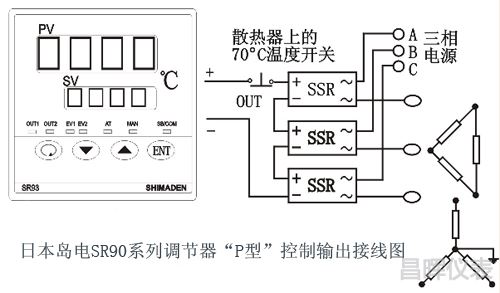日本岛电SR93温控器可控硅控制接线 日本岛电SR93温控器可控硅控制接线