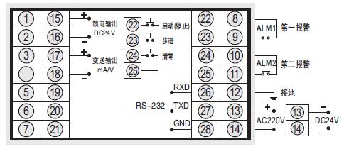 64段液晶可编程序调节器接线图 64段液晶可编程序调节器接线图