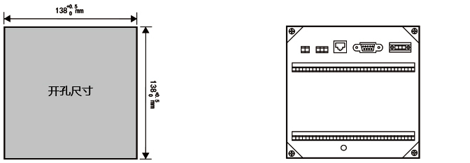 YR-ASR600无纸记录仪开孔尺寸 YR-ASR600无纸记录仪开孔尺寸