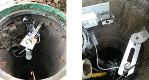 安装与小河道的超声波液位计 安装与小河道的超声波液位计