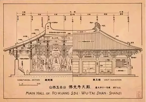 梁思成手绘图:五台山佛光寺 梁思成手绘图:五台山佛光寺