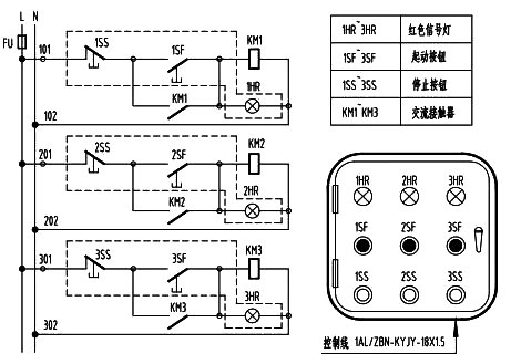 手动控制箱及原理图 手动控制箱及原理图
